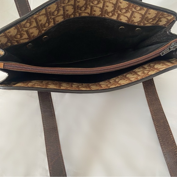Vintage Christian Dior handbag purse designer brown tan trotter shoulder - Picture 6 of 8